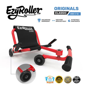 Kinderfahrzeug & Sitz-Gokart mit Beinantrieb - Classic Red (3-12 Jahre)