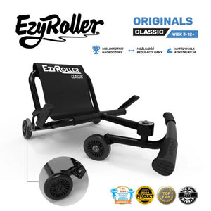 Kinderfahrzeug & Sitz-Gokart mit Beinantrieb - Classic Metal Black (3-12 Jahre)