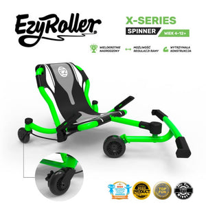 360° Action-Sitz-Gokart & Kinderfahrzeug - Spinner X Green (4-12 Jahre)