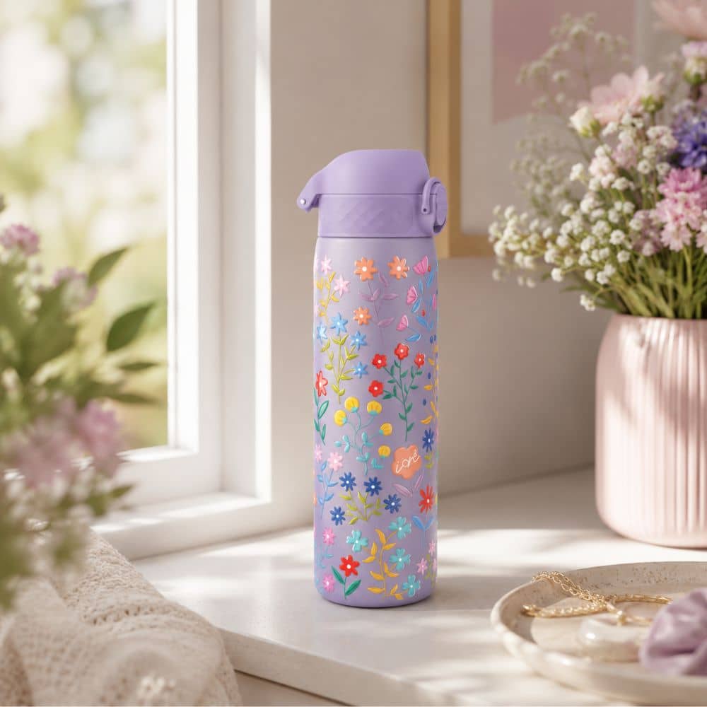Stahlflasche 600 ml ION8 - Delicate Floral
