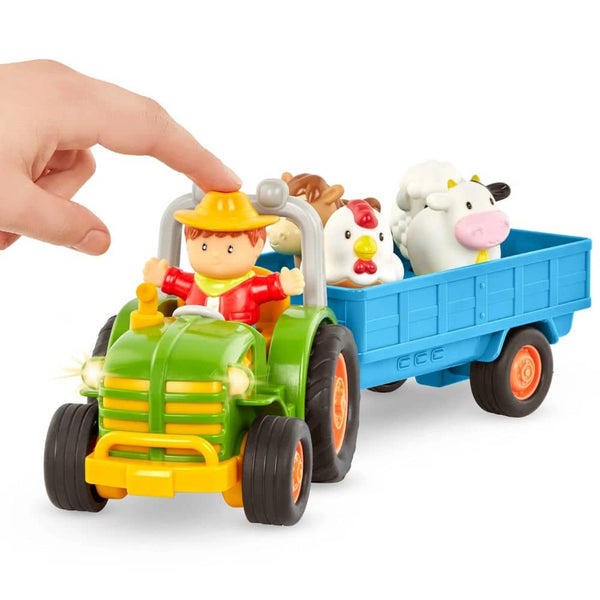 Traktor mit Anhänger, Bauer und Tieren Battat – Farming Fun Tractor