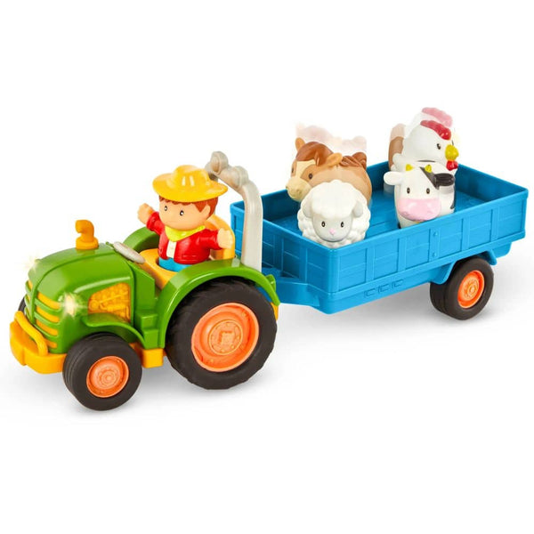 Traktor mit Anhänger, Bauer und Tieren Battat – Farming Fun Tractor