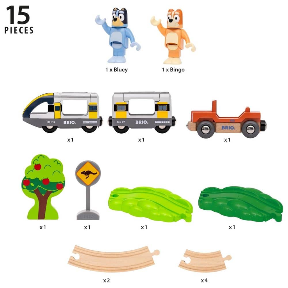 BRIO Bluey Train Set als Rundkurs mit Zug, Auto und Figuren