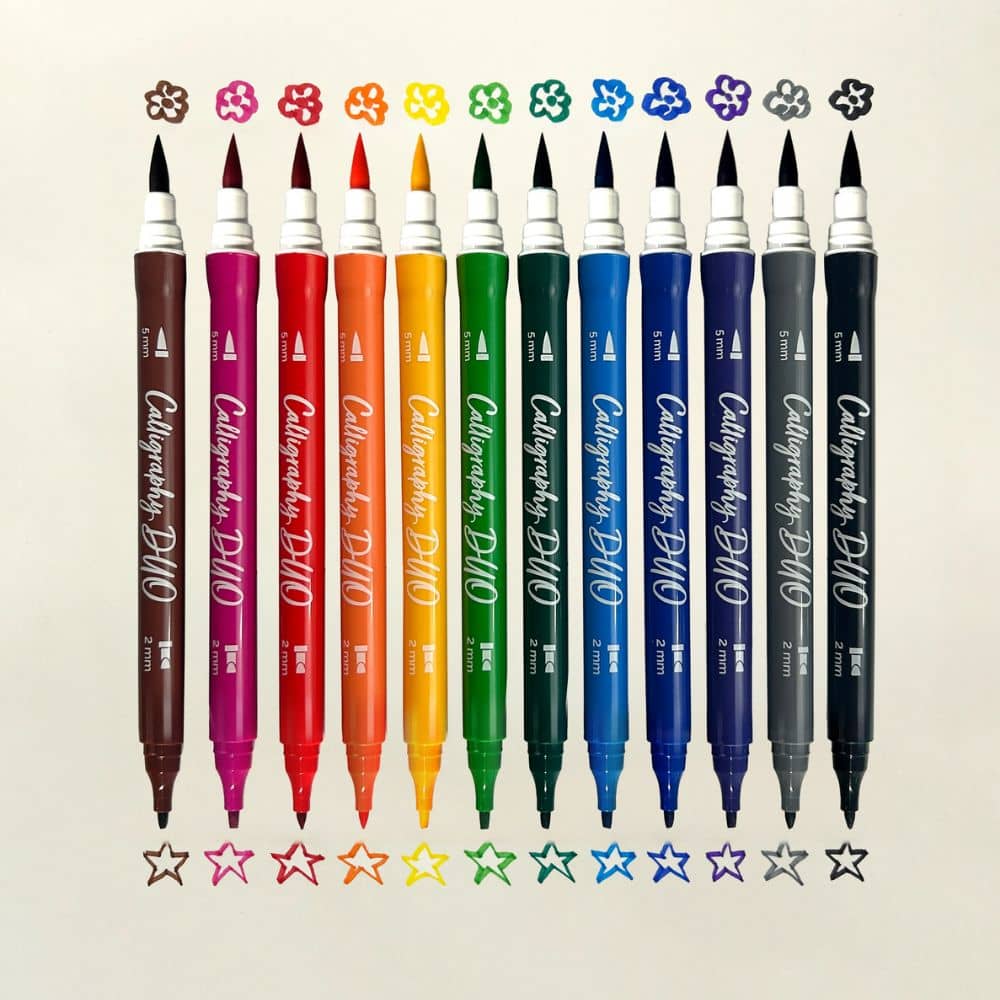 Kalligrafie-Filzstifte Calligraphy Duo Ooly, 12 Stück