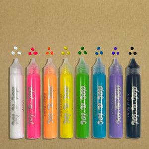 Neonfarbene Punktfarben Dot-A-Lot, 8 Stück