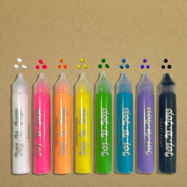 Neonfarbene Punktfarben Dot-A-Lot, 8 Stück