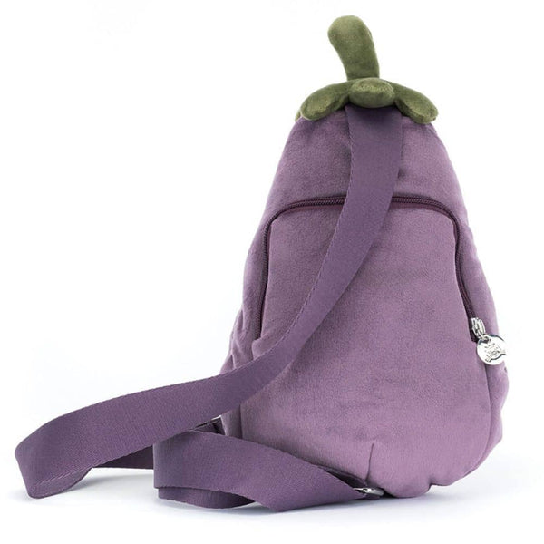 Plüsch-Umhängetasche Lustige Aubergine (28 cm)