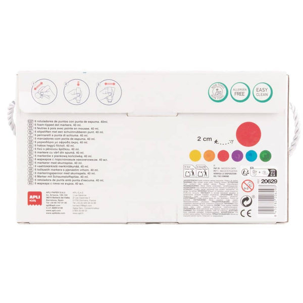 Tupfmarker mit Schaumstoffspitze – Dot Marker (6 Farben)