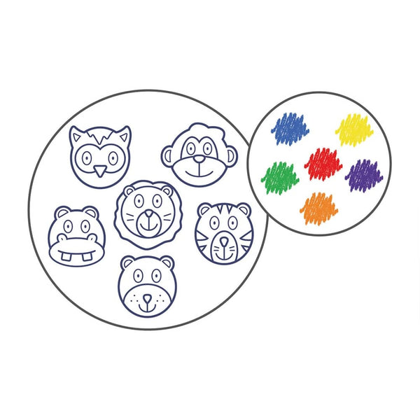 Wachsmalstifte in Tierform für Kinder – Tier-Buntstifte (6 Farben)