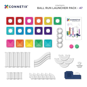 Magnetbauklötze – Ball Run Launcher Pack, 47 Teile