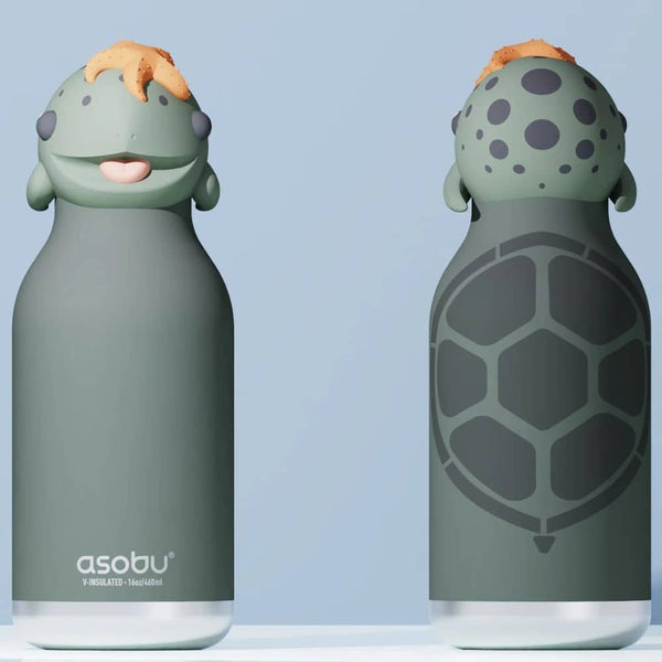 Thermo-Trinkflasche mit Strohhalm Bestie – Schildkröte (460 ml)