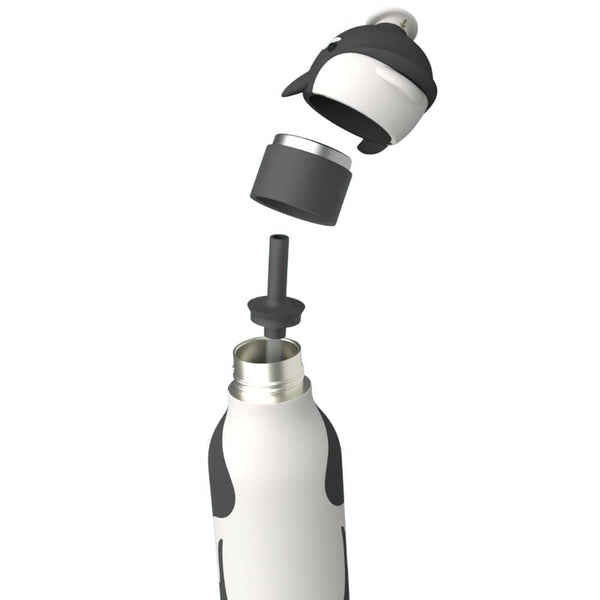 Thermo-Trinkflasche mit Strohhalm Bestie – Wal (460 ml)