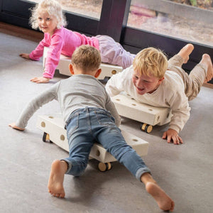Kreative Bausteine zur Förderung der Grobmotorik – Education Set – sandgrau/honiggelb, 34 Teile