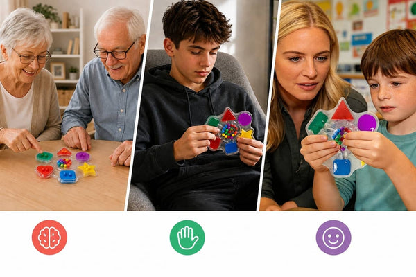 Sensorik-Knetspielzeug - Tullo Squishy Farbsortierer mit Gel