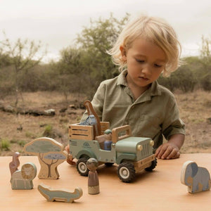 Holzauto mit Tieren - Safari Friends