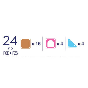 Magnetische Bausteine - microMAGS- Gingerbread House Travel, 24-teilig