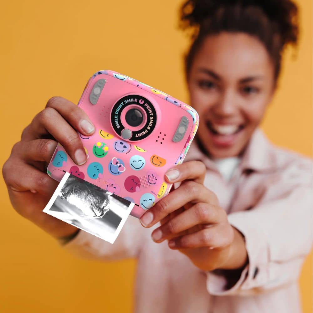 Kinderkamera mit Sofortdruck MOB PixiPrint Smiley World in Rosa