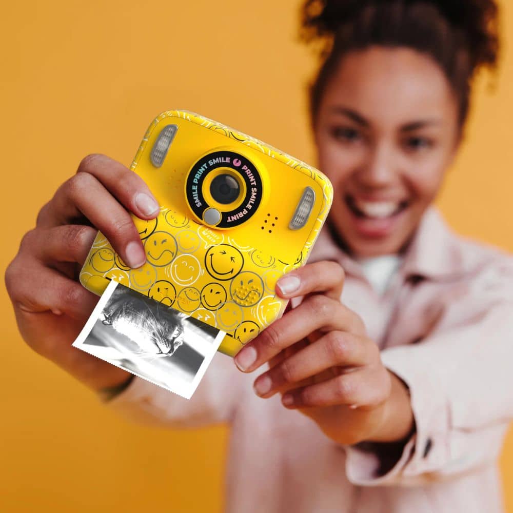 Kinderkamera mit Sofortdruck MOB PixiPrint Smiley World in Gelb