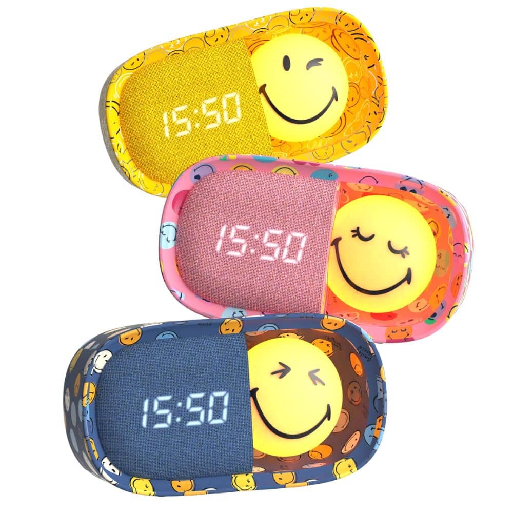Kinderwecker mit Nachtlicht MOB Smiley World in Rosa