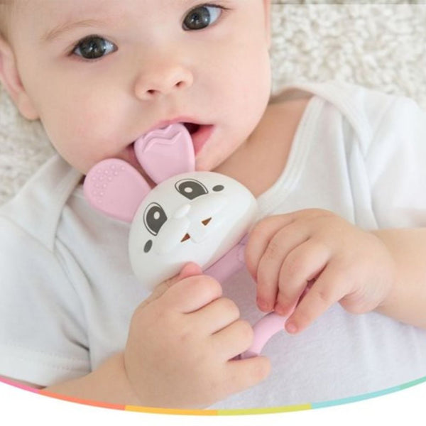 Beißring Rassel 2in1 – Kaninchen Bunny Pink