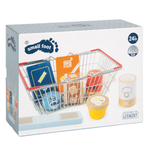 Kaufladen-Zubehör – „fresh" Lebensmittel-Set im Einkaufskorb
