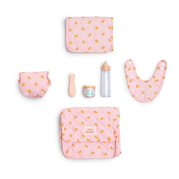 Tiny Harlow Puppen-Wickeltasche mit Zubehör - Pink Ducky - Ansicht 6