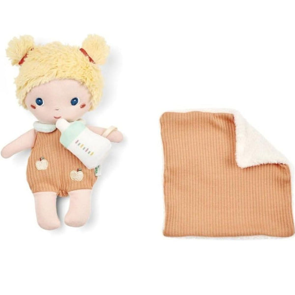 Babypuppe Méla von Lilliputiens mit Fläschchen und Decke