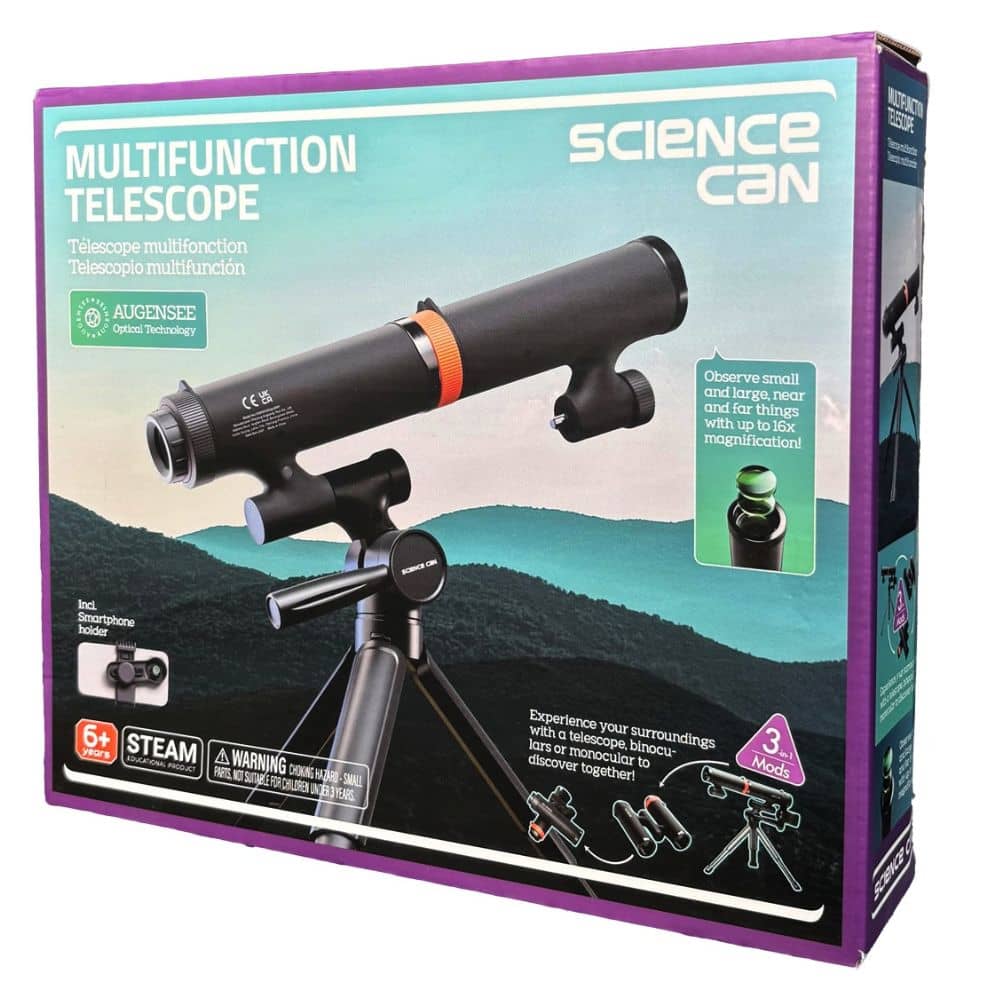 Teleskop 3in1 von Science Can auf Stativ mit Fernglas und Monokular