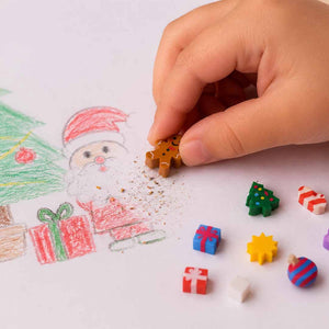 Weihnachtsbleistift mit Mini-Radiergummis – Stern