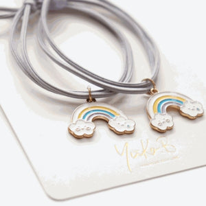 Yuko B. Haargummi-Armbänder Regenbogen - 2 Stück - Ansicht 2