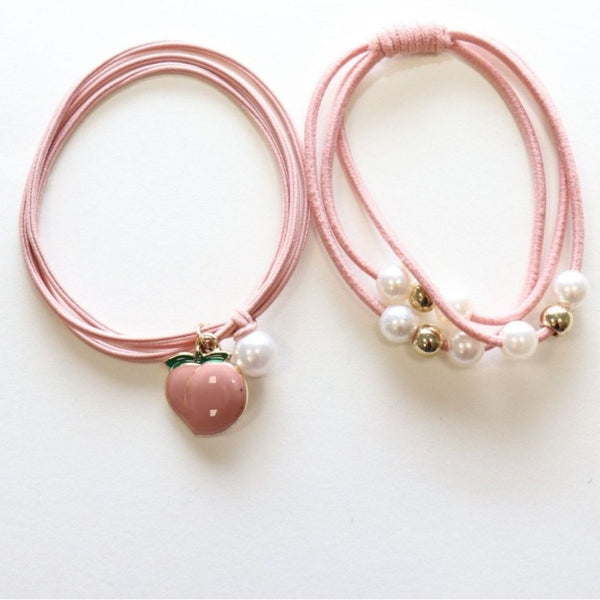 Yuko B. Haargummi-Armbänder Pfirsich - 2 Stück - Ansicht 2