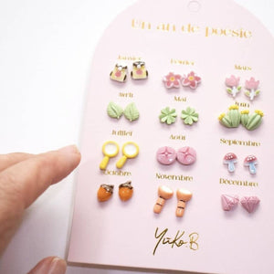 Yuko B. Ohrstecker-Set Poesie-Jahr Kleine Entdecker mit 12 Paar - Ansicht 3