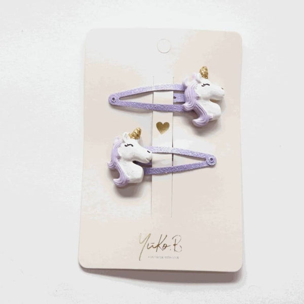 Yuko B. Haarspangen Einhörner, Lila - Ansicht 5