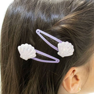 Yuko B. Haarspangen Muscheln, Lila - Ansicht 5