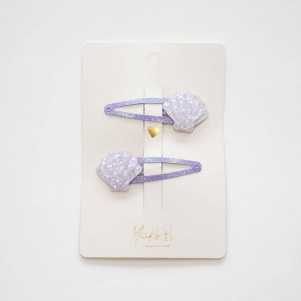 Yuko B. Haarspangen Muscheln, Lila - Ansicht 4