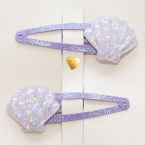 Yuko B. Haarspangen Muscheln, Lila - Ansicht 3