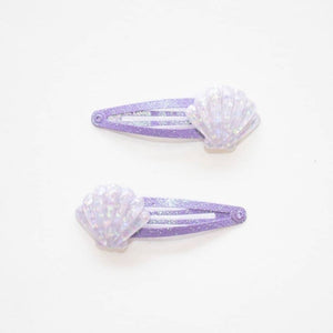 Yuko B. Haarspangen Muscheln, Lila - Ansicht 2