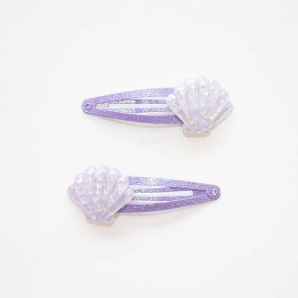 Yuko B. Haarspangen Muscheln, Lila - Ansicht 2