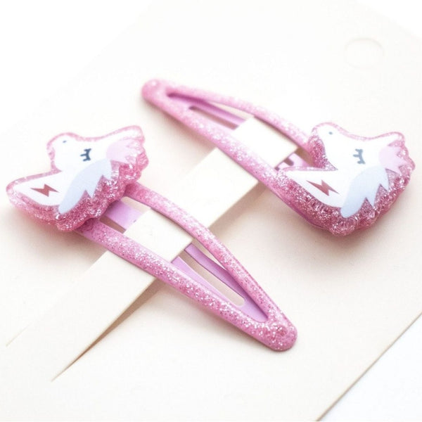 Yuko B. Haarspangen Einhörner, Glitzer-Rosa - Ansicht 5
