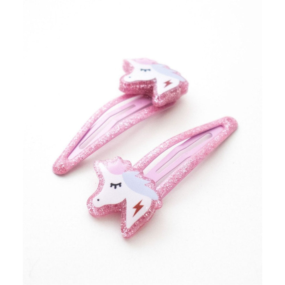 Yuko B. Haarspangen Einhörner, Glitzer-Rosa