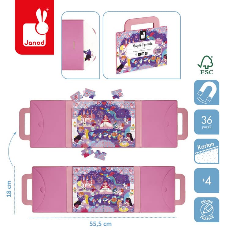 Janod Magnetpuzzle Magneti'Puzzles Prinzessinnen