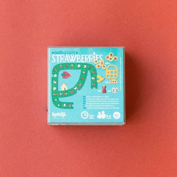 Londji Strawberries - Rückseite der Verpackung mit Spielinhalt