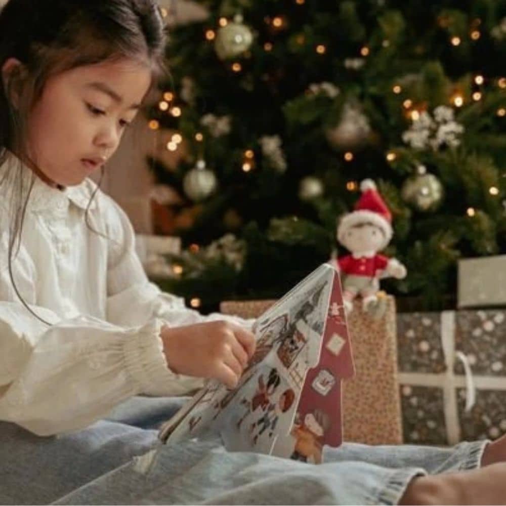 Weihnachts-Geschenkset von Little Dutch - Pappbilderbuch mit Plüschfigur Jim