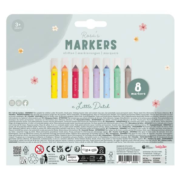 Dicke Filzstifte Rosa & Friends von Little Dutch
