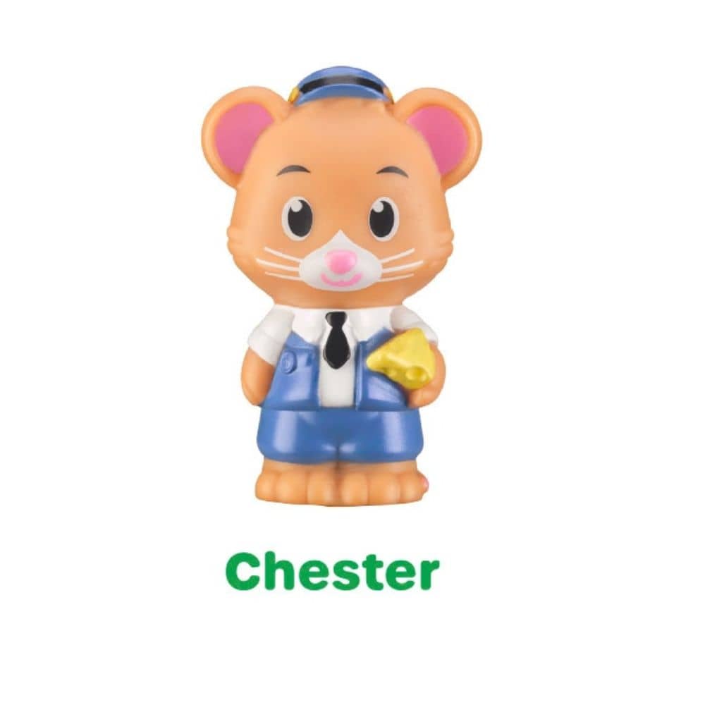 Klorofil roter Doppeldeckerbus mit Maus Chester