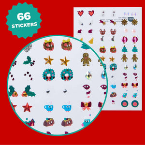 66 Klebe-Ohrringe HOHOHO von OMY mit Weihnachtsmotiven