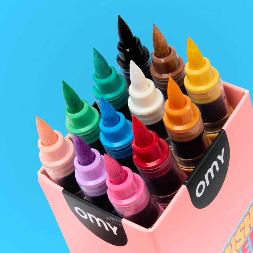 Acryl-Pinselstifte Brush Power von OMY in der Verpackung