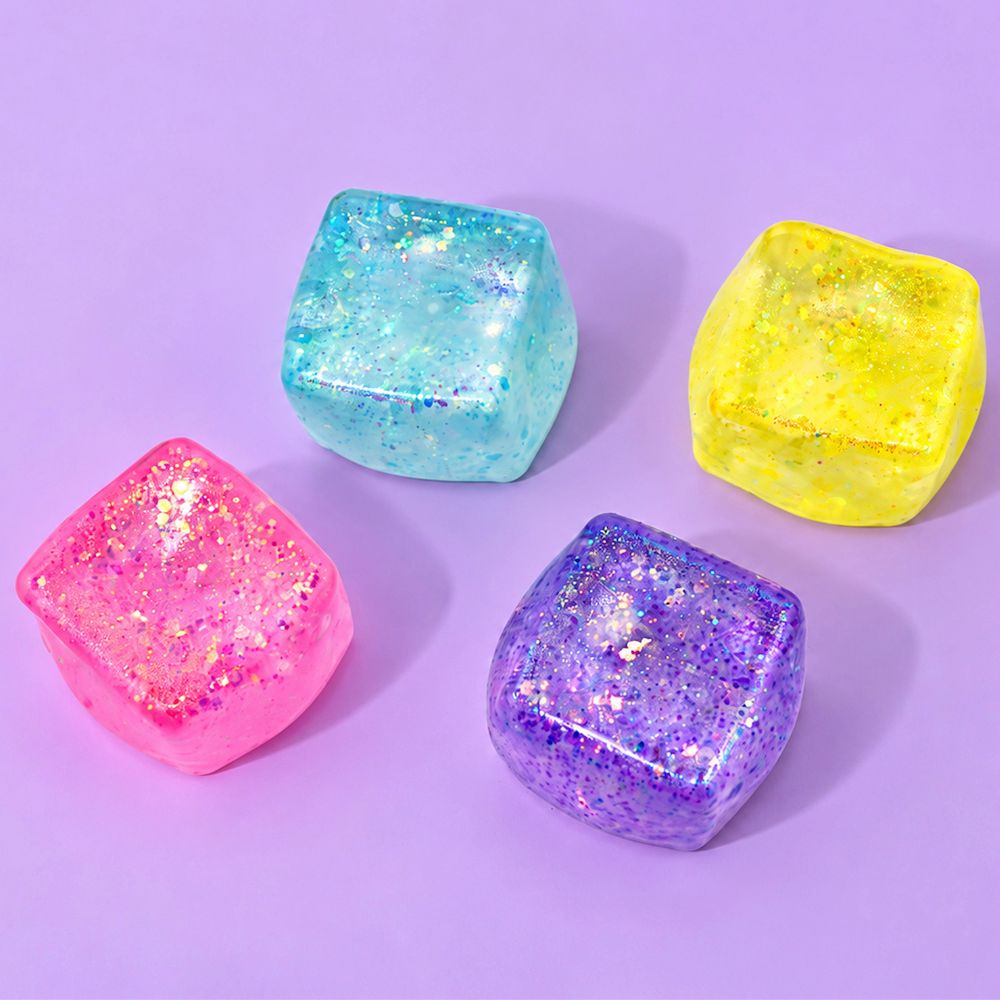 Robetoy sensorisches Knautschspielzeug Glitzerwürfel - Produktbild
