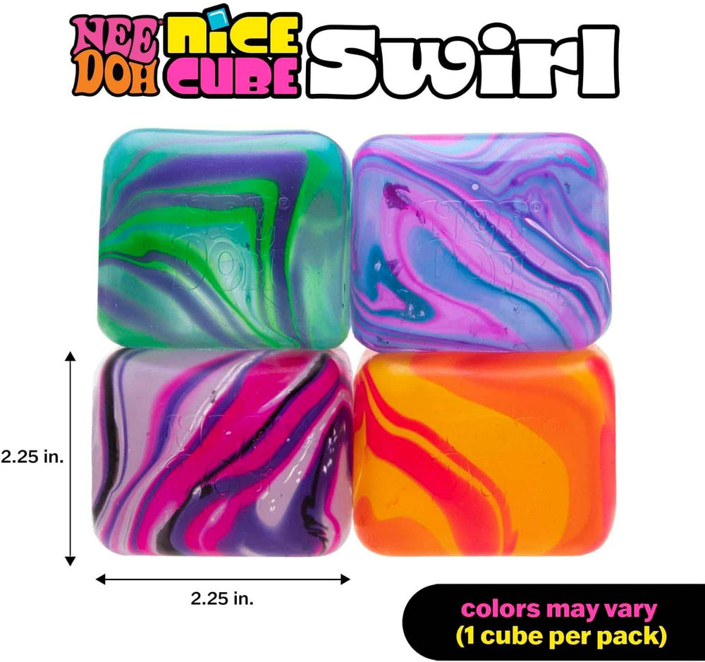Sensorischer Stressball – Nice Cube Swirl Needoh in buntem Design für entspannende Handübungen