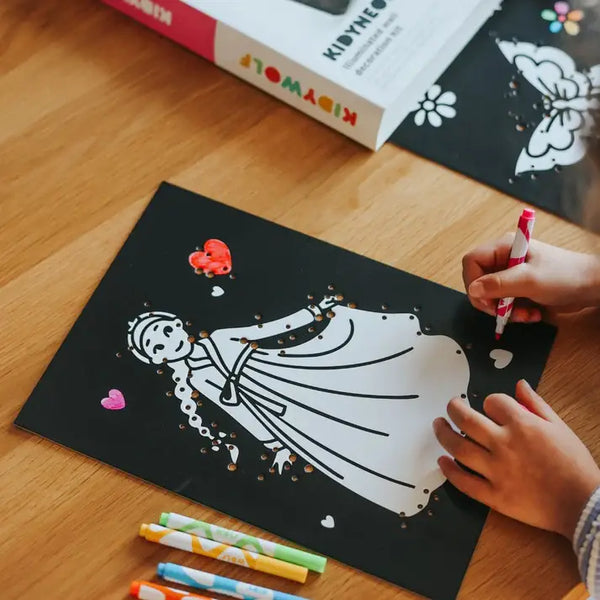 Set zum Basteln einer leuchtenden Wanddekoration – Kidyneon Märchen 3 Stück